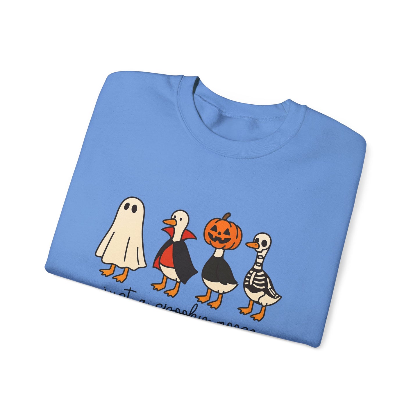 Just a Spooky Goose Crewneck Sweatshirt, Halloween Sweatshirt, Fall Fashion, Cozy Unisex Sweater, Cute Halloween Apparel, Fall Gift