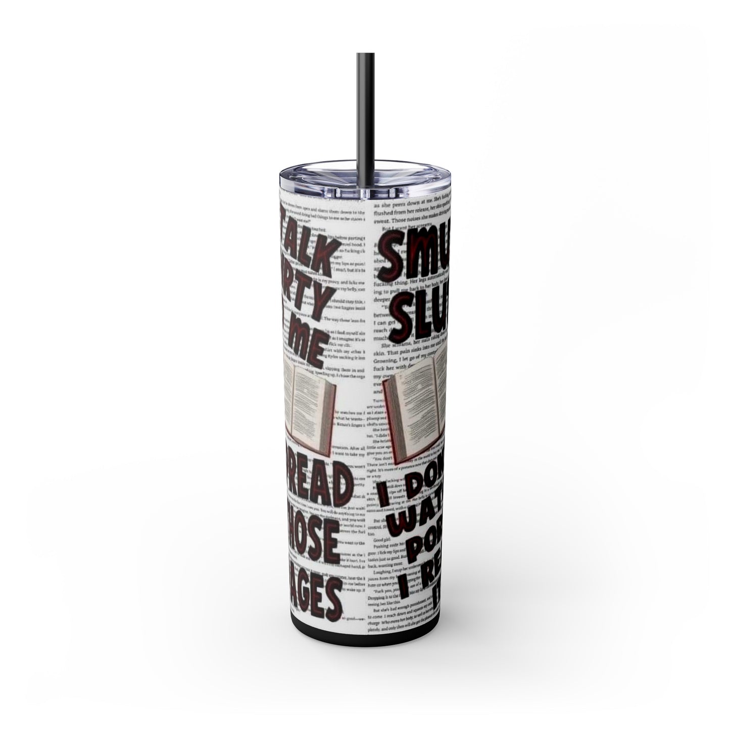 Skinny Tumbler with Straw, 20oz smut