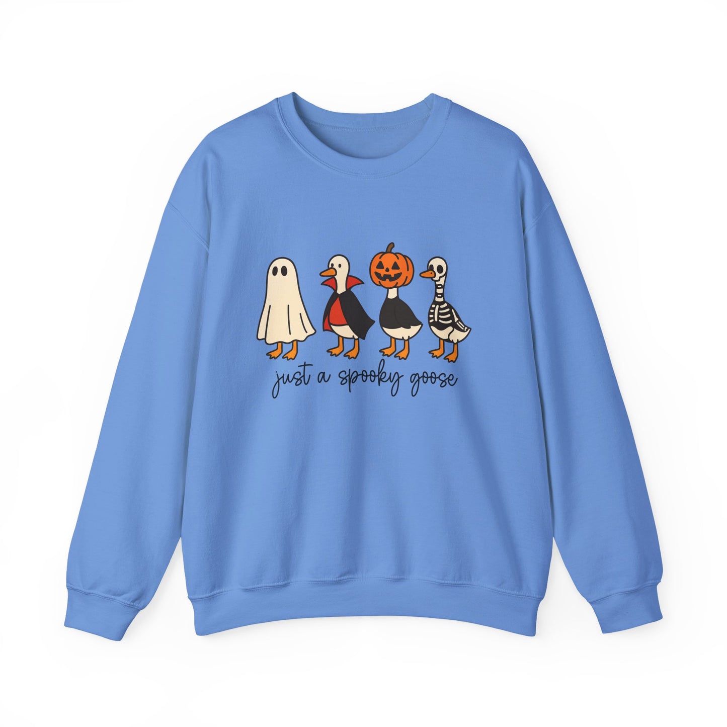 Just a Spooky Goose Crewneck Sweatshirt, Halloween Sweatshirt, Fall Fashion, Cozy Unisex Sweater, Cute Halloween Apparel, Fall Gift