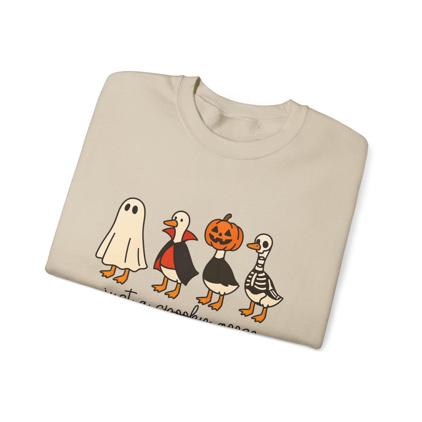 Just a Spooky Goose Crewneck Sweatshirt, Halloween Sweatshirt, Fall Fashion, Cozy Unisex Sweater, Cute Halloween Apparel, Fall Gift