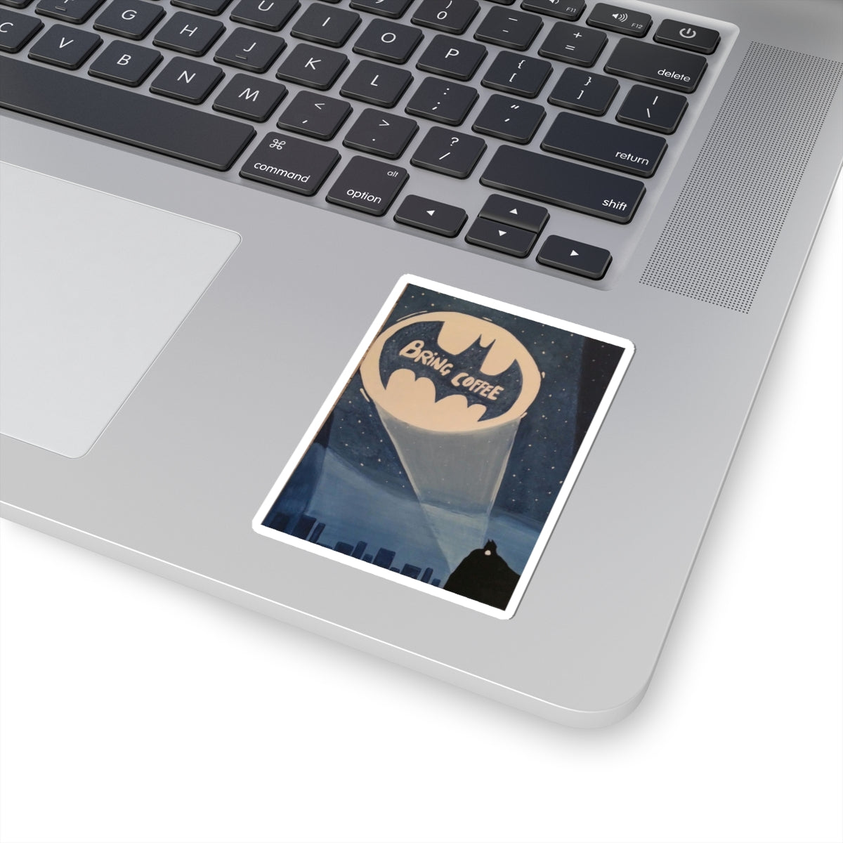 Coffee bat signal sticker