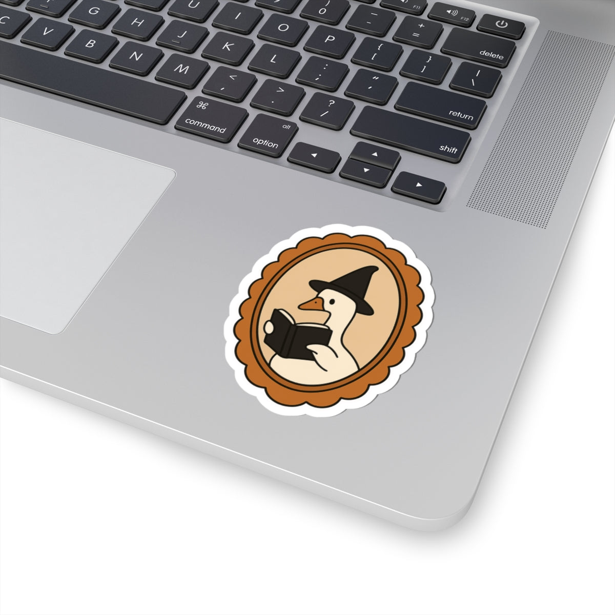 Silly reading goose sticker