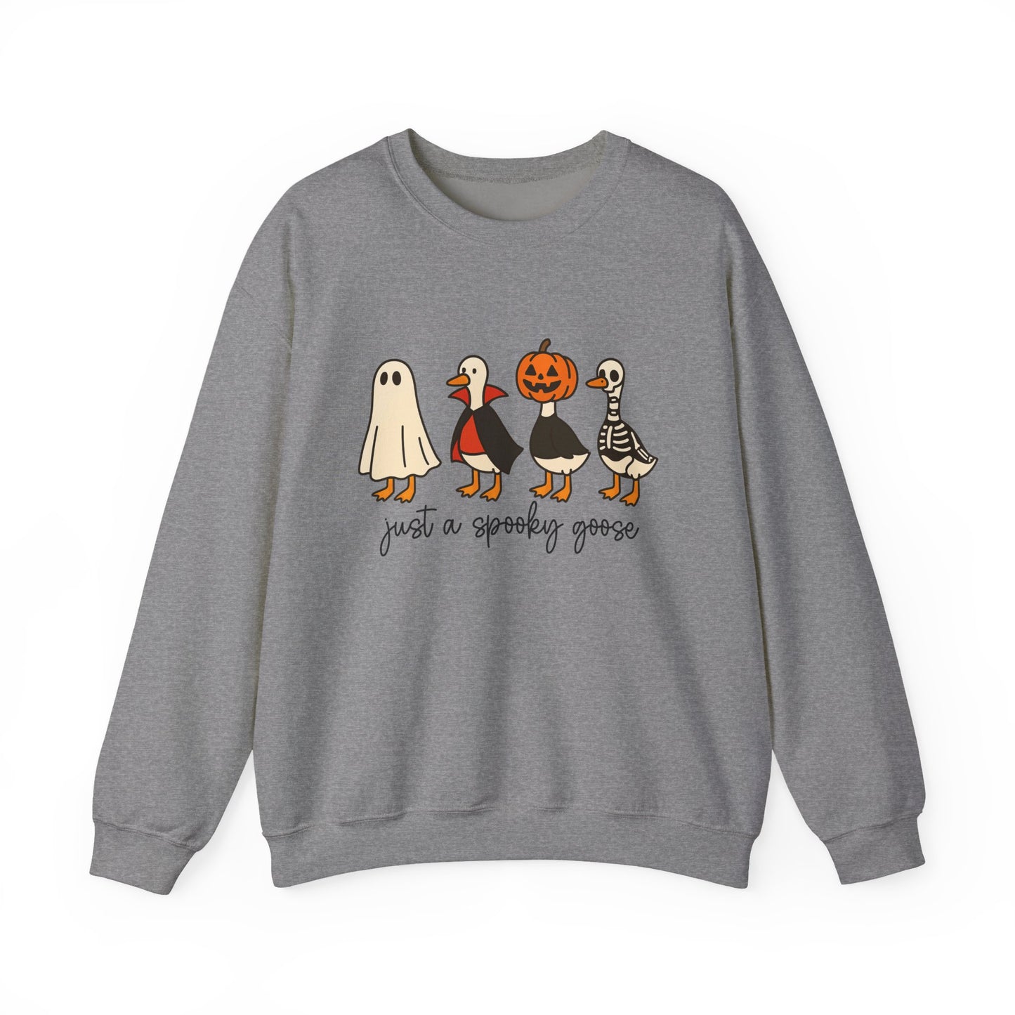 Just a Spooky Goose Crewneck Sweatshirt, Halloween Sweatshirt, Fall Fashion, Cozy Unisex Sweater, Cute Halloween Apparel, Fall Gift