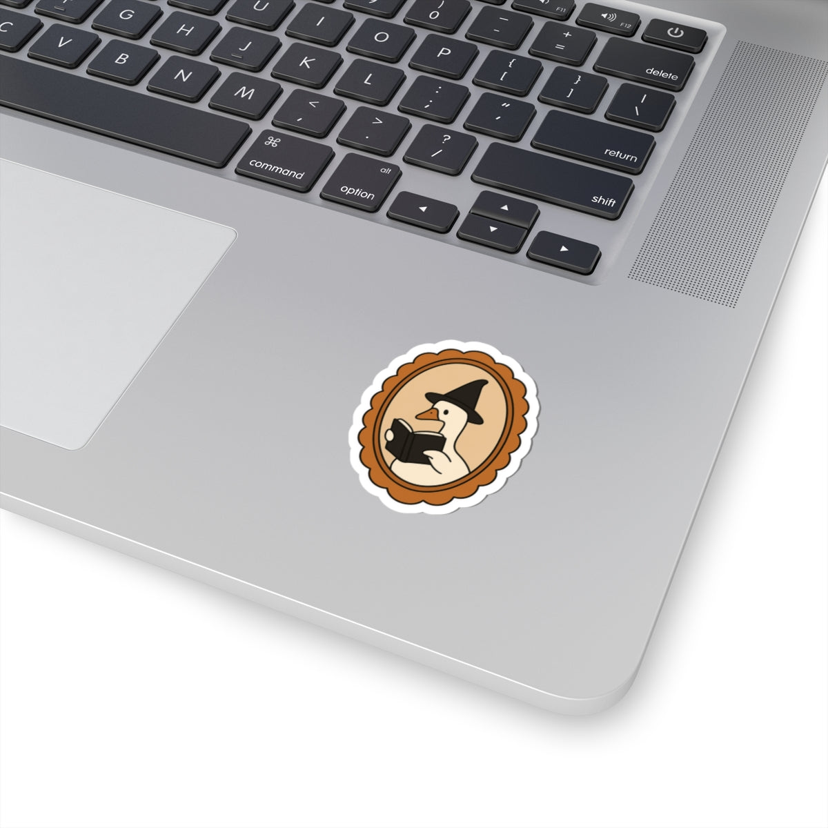Silly reading goose sticker