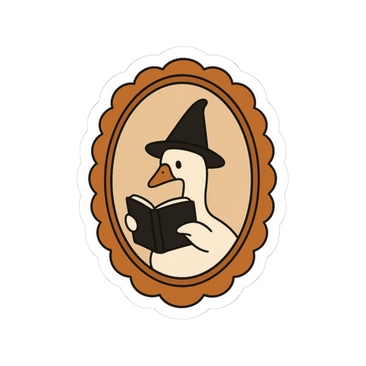 Silly reading goose sticker