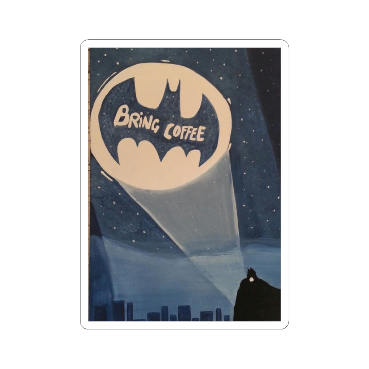 Coffee bat signal sticker