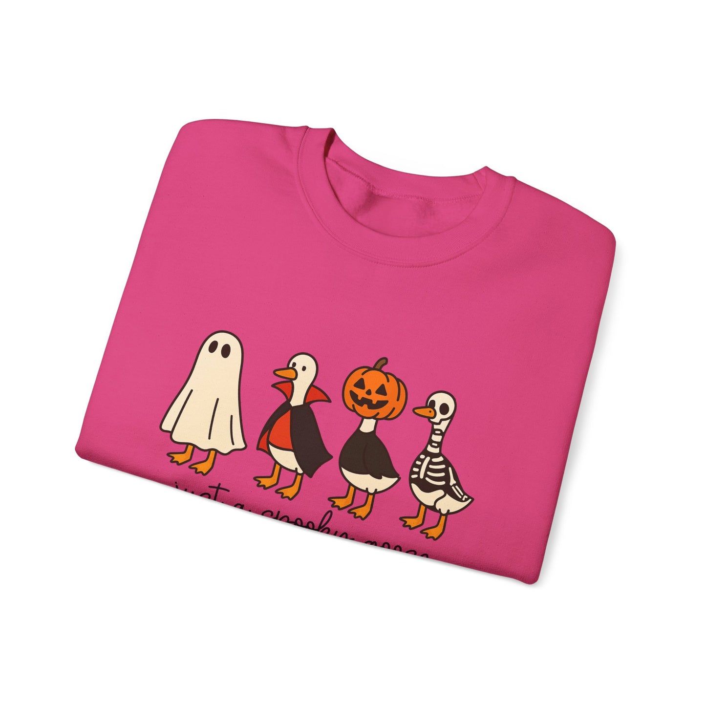 Just a Spooky Goose Crewneck Sweatshirt, Halloween Sweatshirt, Fall Fashion, Cozy Unisex Sweater, Cute Halloween Apparel, Fall Gift