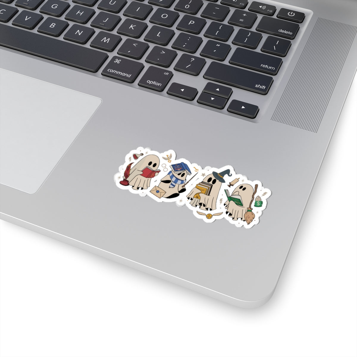 Wizard reading ghost sticker
