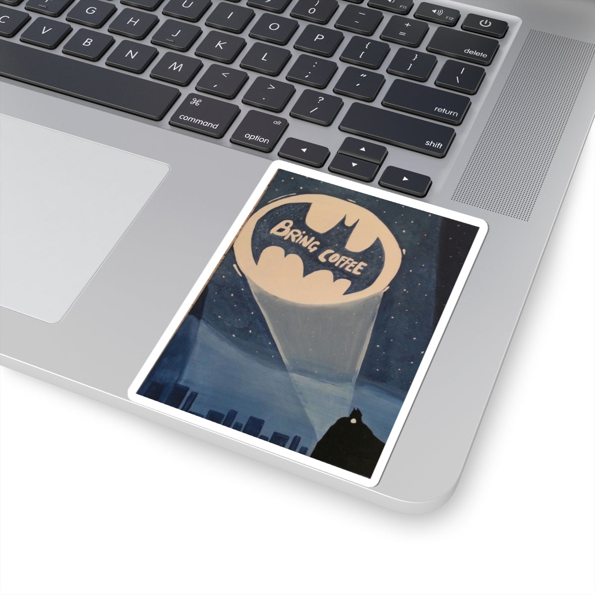 Coffee bat signal sticker