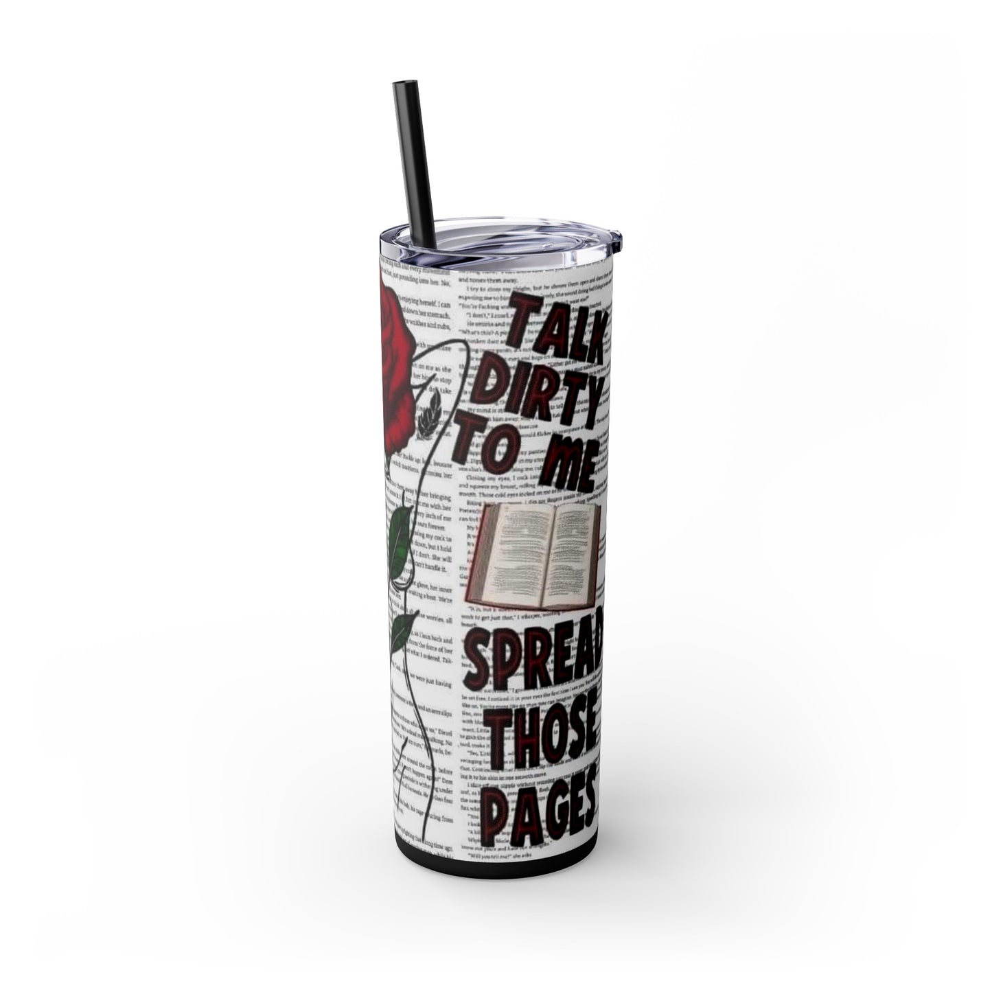 Skinny Tumbler with Straw, 20oz smut