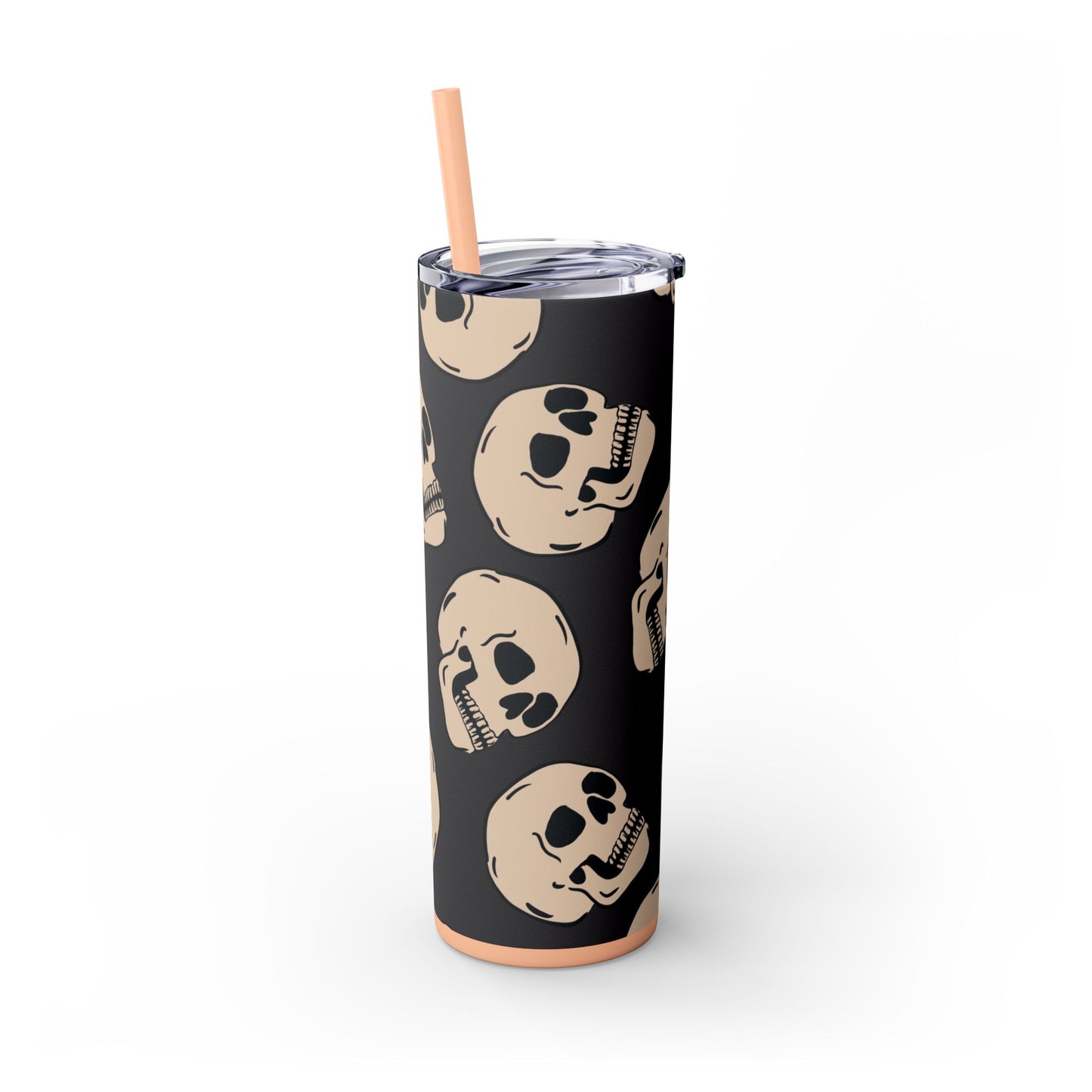 Skinny Tumbler with Straw, 20oz spookyscaryskeletons