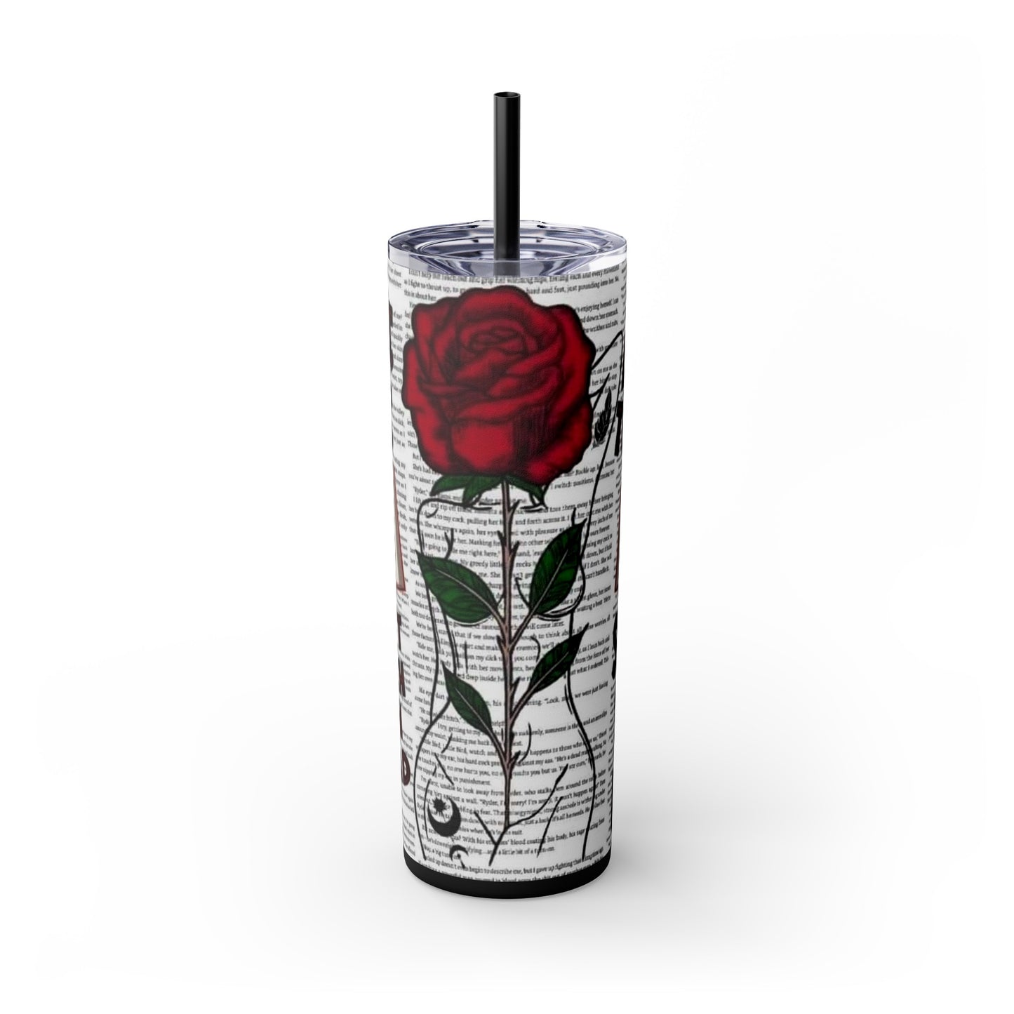 Skinny Tumbler with Straw, 20oz smut