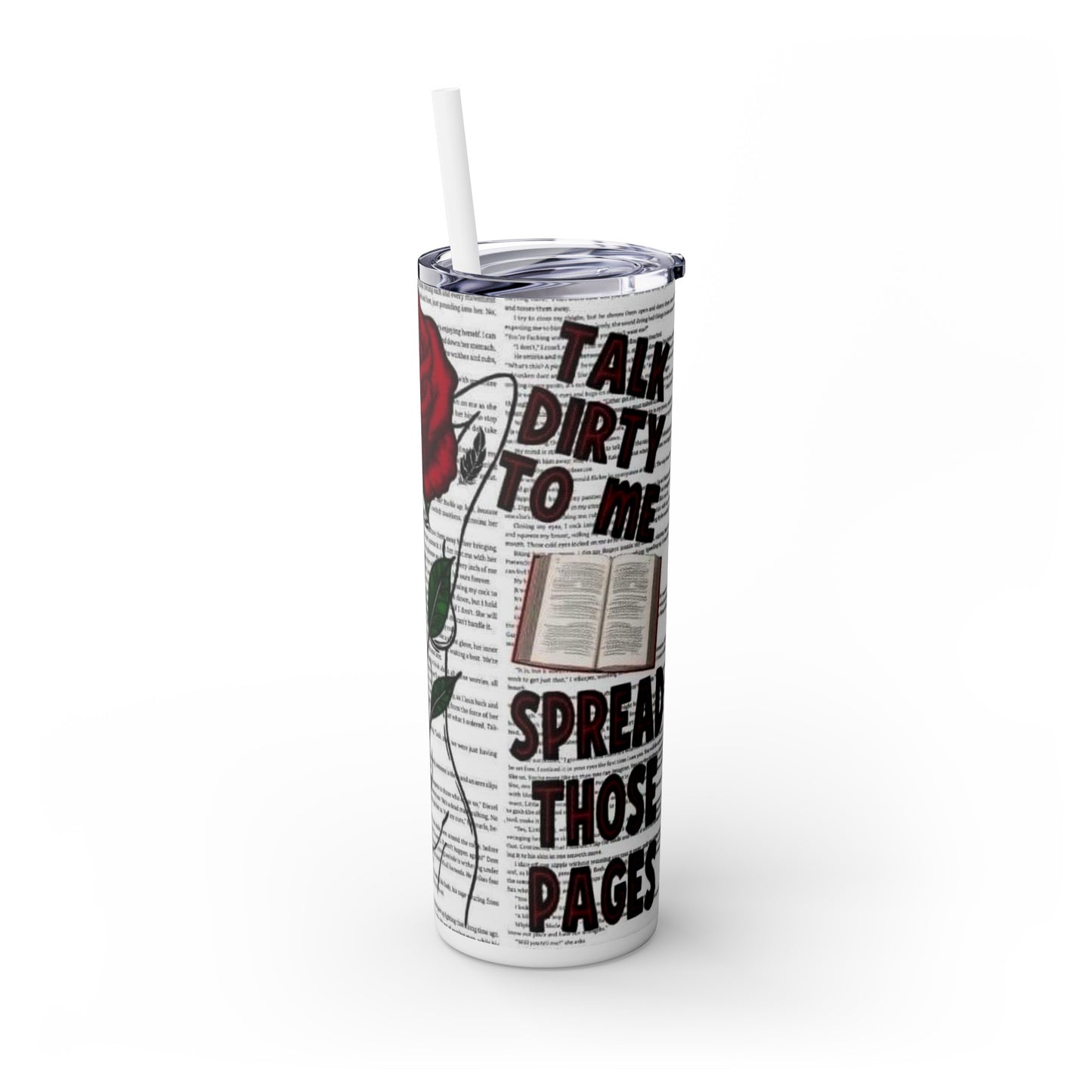 Skinny Tumbler with Straw, 20oz smut