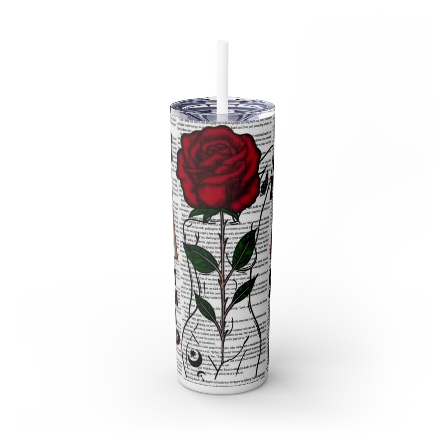 Skinny Tumbler with Straw, 20oz smut