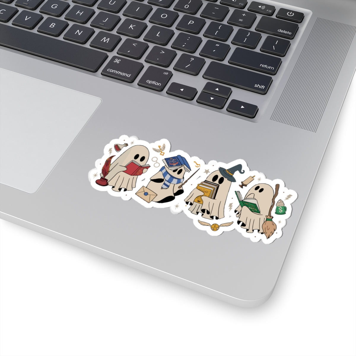Wizard reading ghost sticker