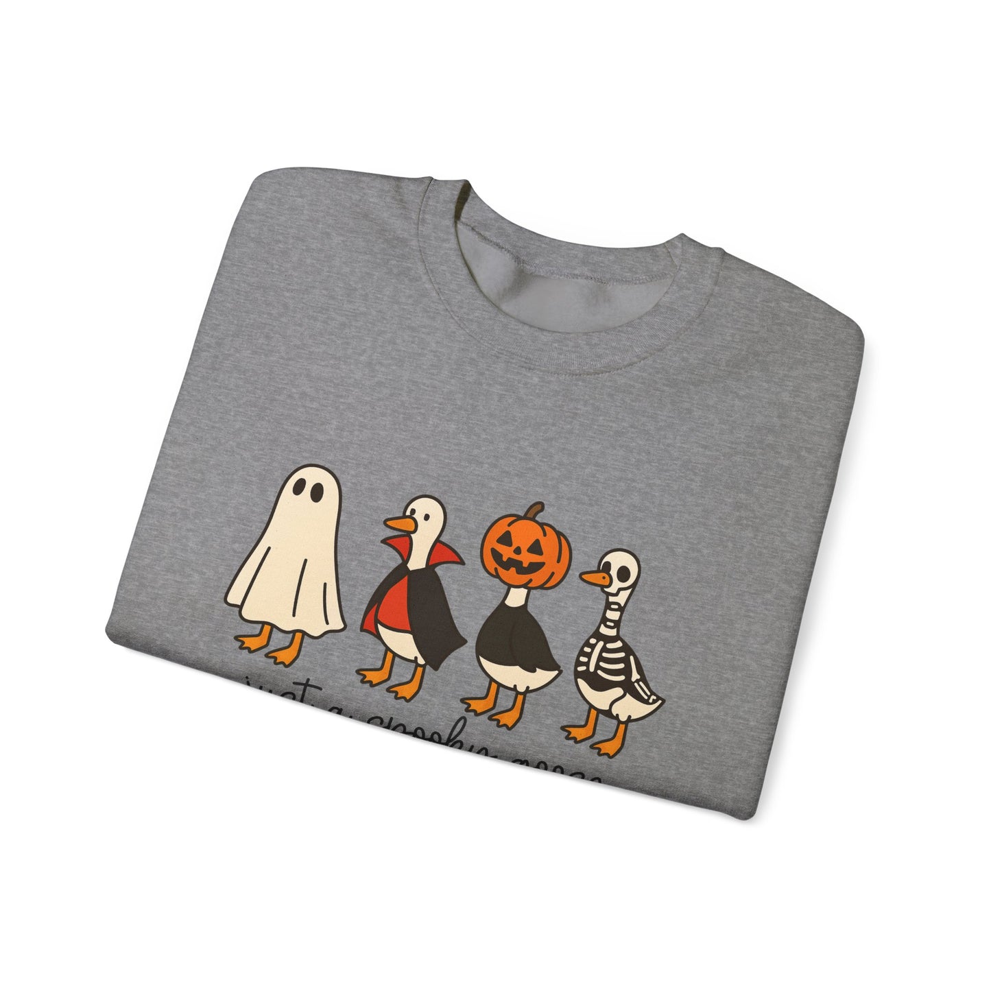 Just a Spooky Goose Crewneck Sweatshirt, Halloween Sweatshirt, Fall Fashion, Cozy Unisex Sweater, Cute Halloween Apparel, Fall Gift
