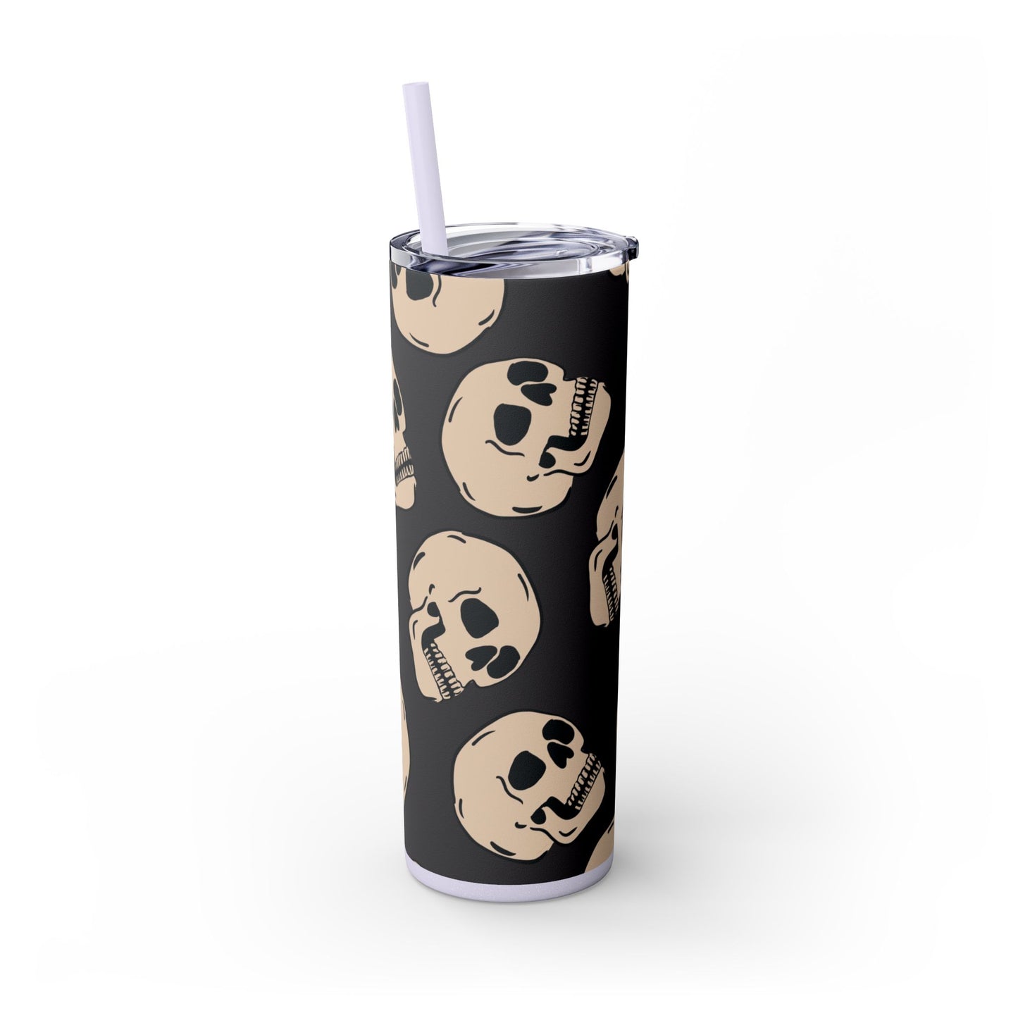 Skinny Tumbler with Straw, 20oz spookyscaryskeletons
