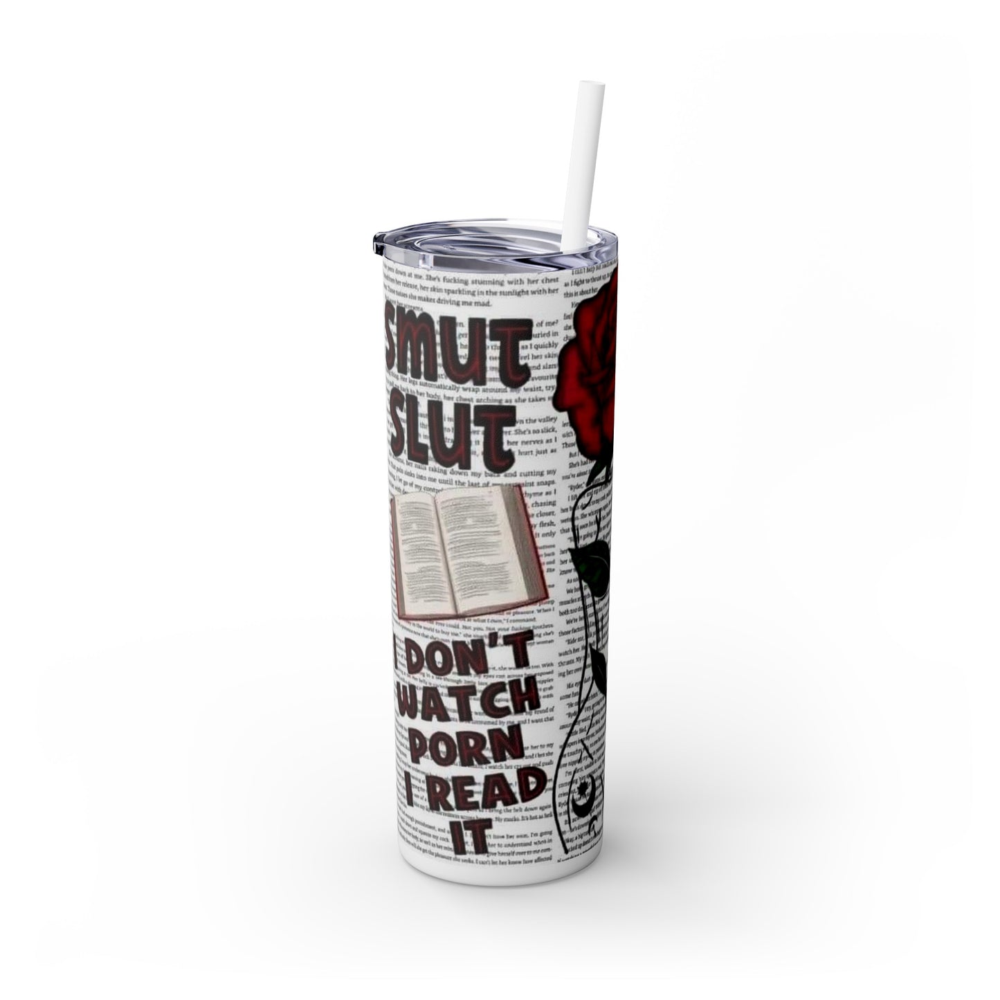 Skinny Tumbler with Straw, 20oz smut