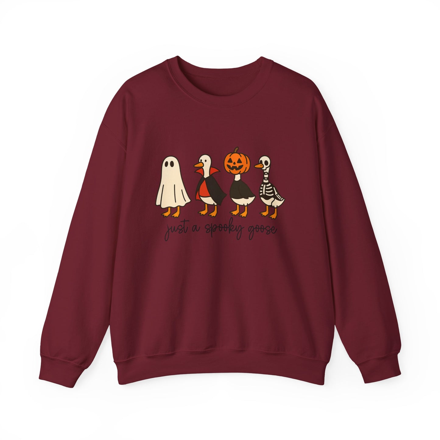 Just a Spooky Goose Crewneck Sweatshirt, Halloween Sweatshirt, Fall Fashion, Cozy Unisex Sweater, Cute Halloween Apparel, Fall Gift