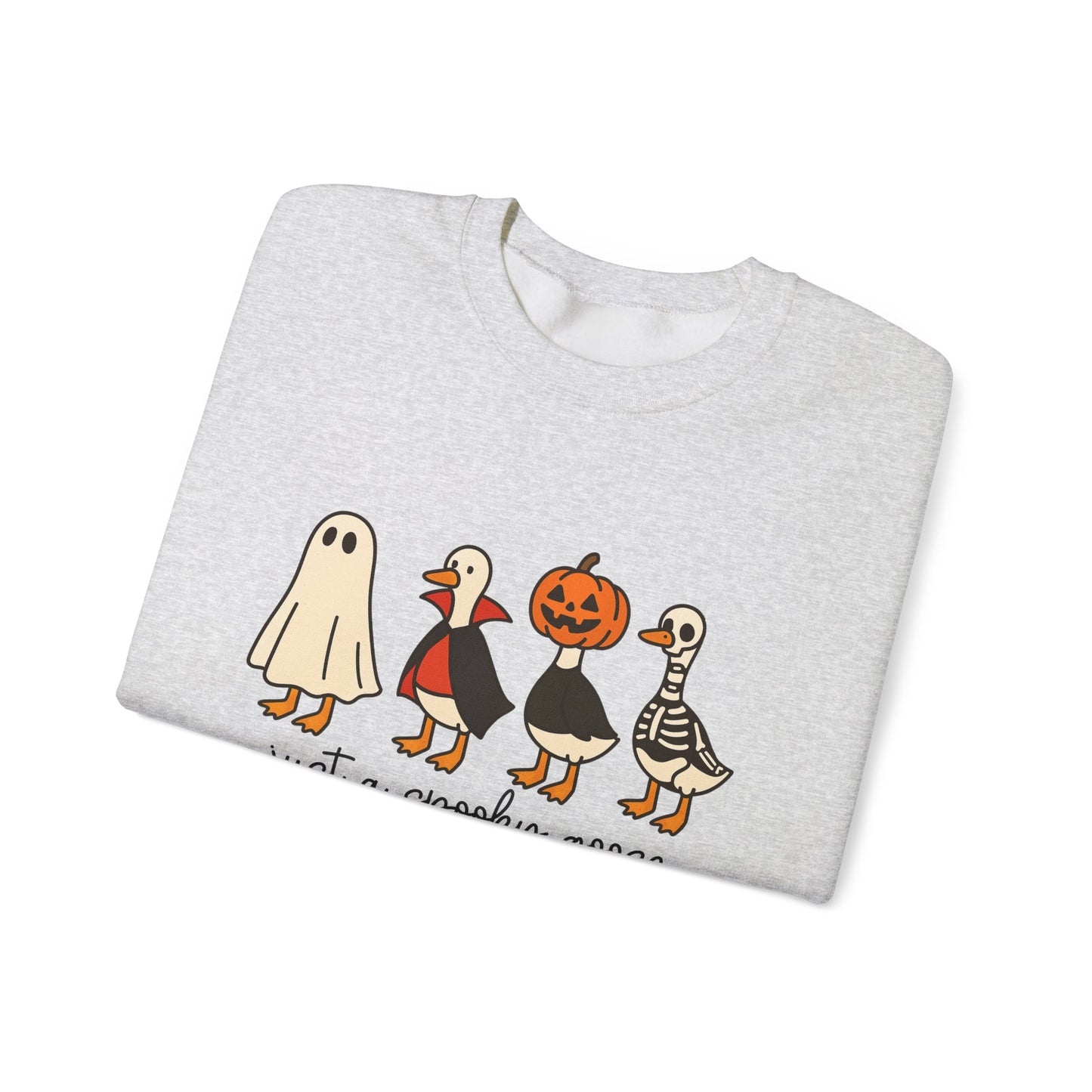 Just a Spooky Goose Crewneck Sweatshirt, Halloween Sweatshirt, Fall Fashion, Cozy Unisex Sweater, Cute Halloween Apparel, Fall Gift