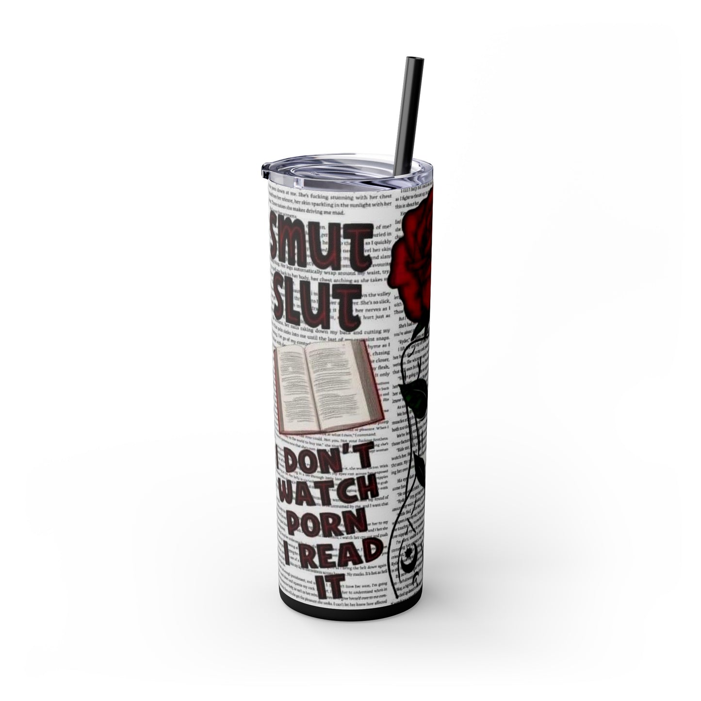 Skinny Tumbler with Straw, 20oz smut