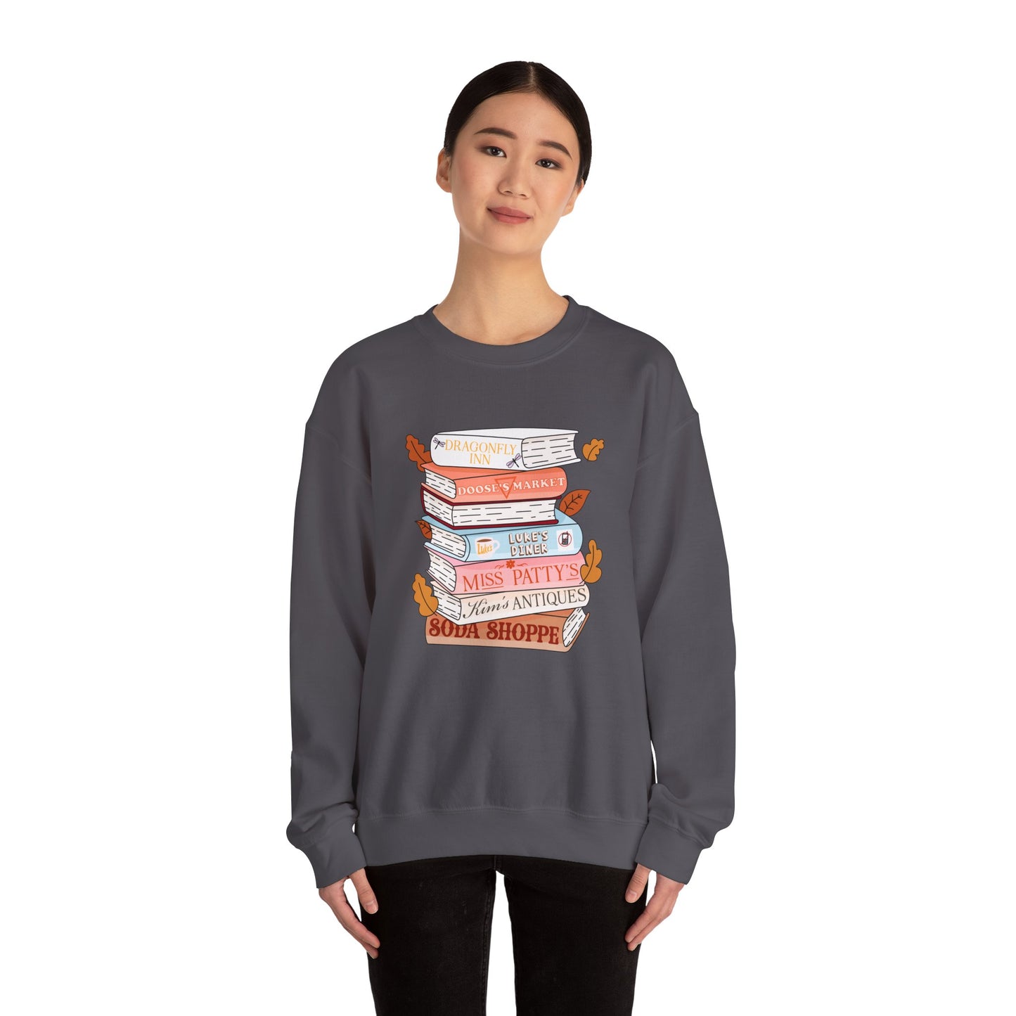 Gildan Gilmore Girls book stack