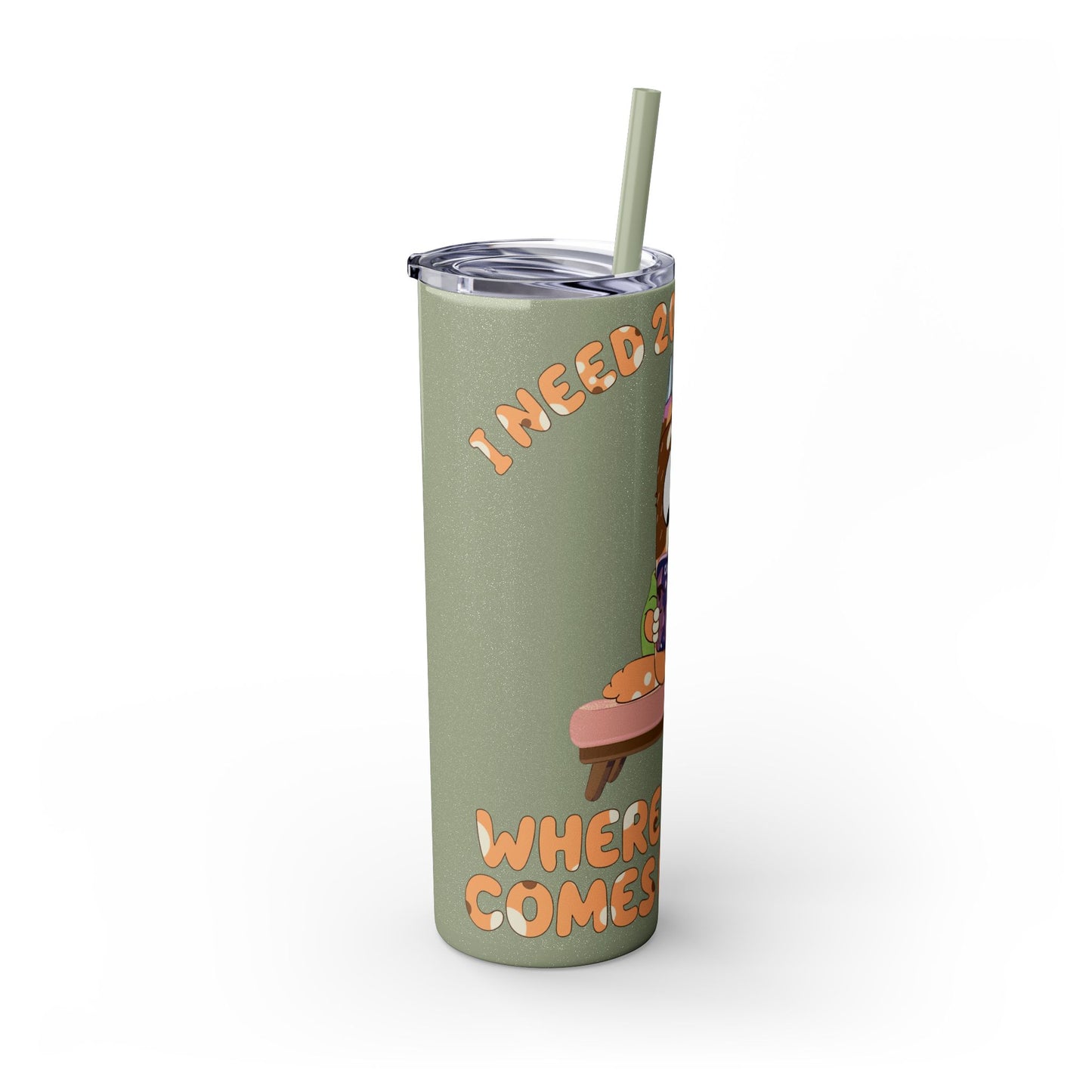 Skinny Tumbler with Straw, 20oz chilli