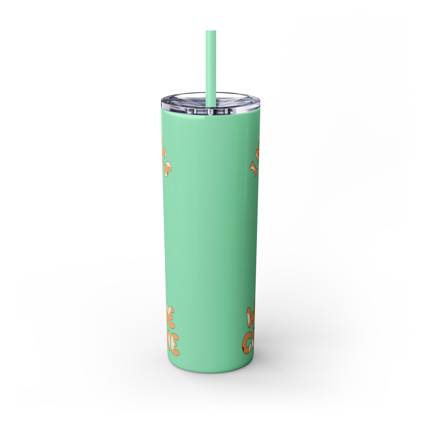 Skinny Tumbler with Straw, 20oz chilli