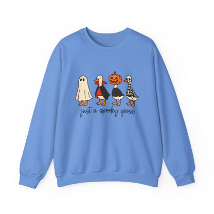 Just a Spooky Goose Crewneck Sweatshirt, Halloween Sweatshirt, Fall Fashion, Cozy Unisex Sweater, Cute Halloween Apparel, Fall Gift