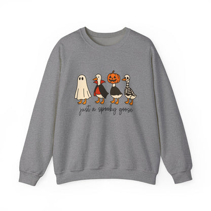 Just a Spooky Goose Crewneck Sweatshirt, Halloween Sweatshirt, Fall Fashion, Cozy Unisex Sweater, Cute Halloween Apparel, Fall Gift