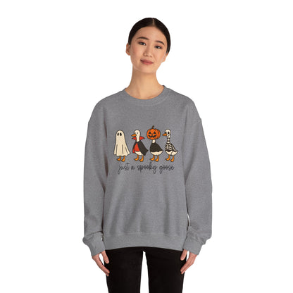 Just a Spooky Goose Crewneck Sweatshirt, Halloween Sweatshirt, Fall Fashion, Cozy Unisex Sweater, Cute Halloween Apparel, Fall Gift