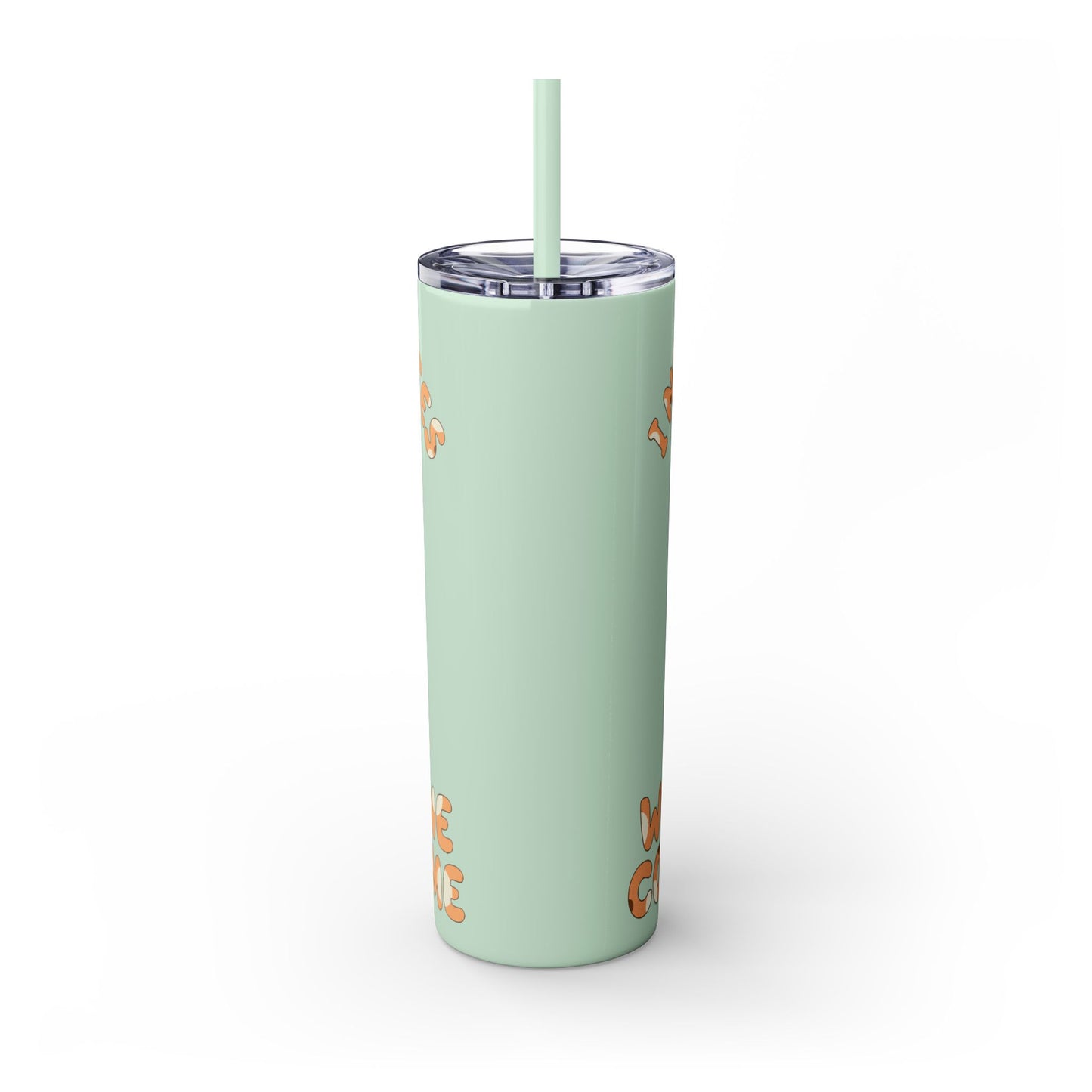 Skinny Tumbler with Straw, 20oz chilli