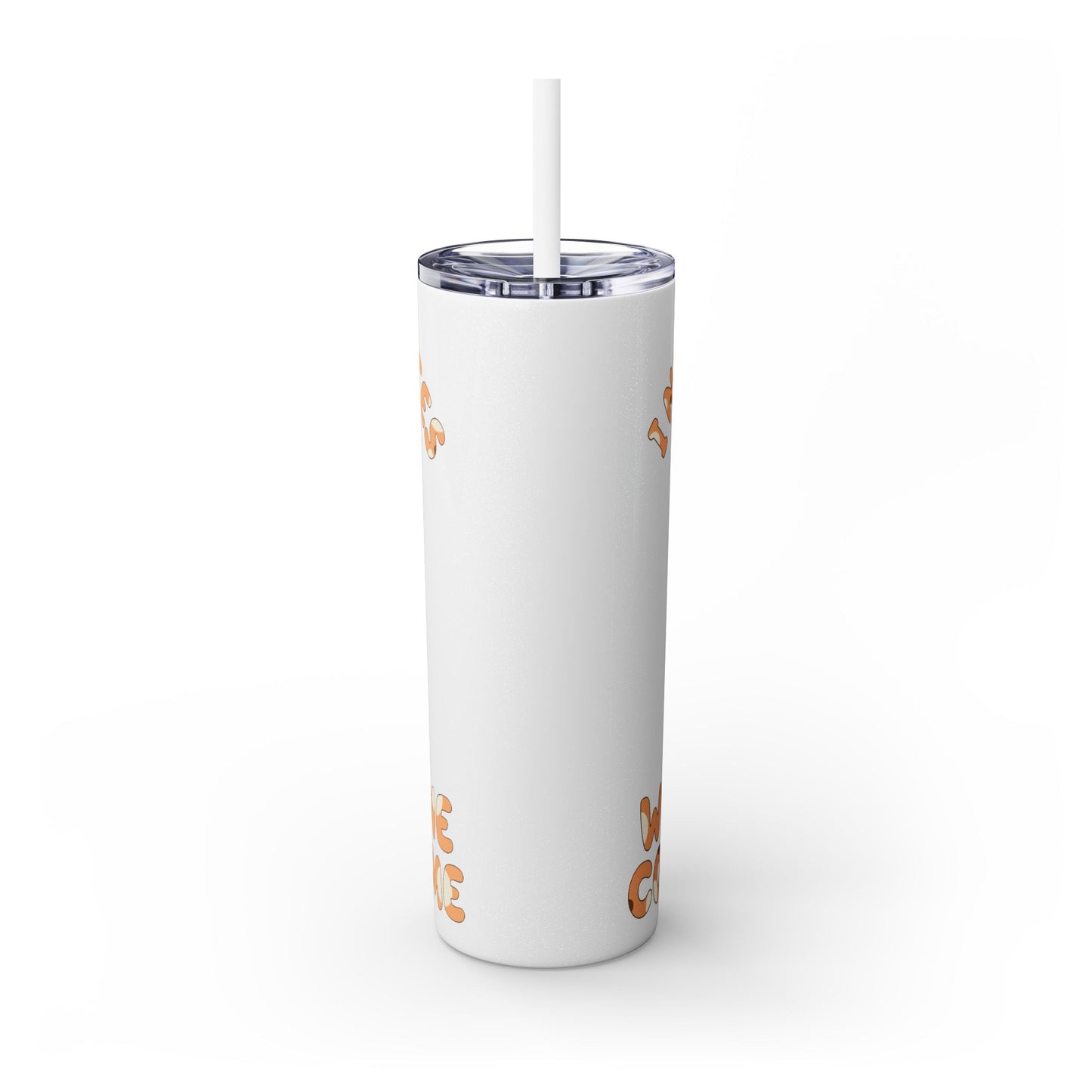 Skinny Tumbler with Straw, 20oz chilli