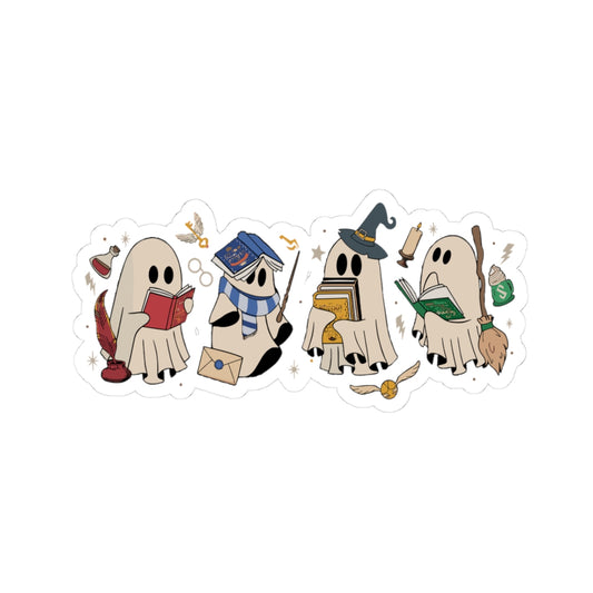 Wizard reading ghost sticker
