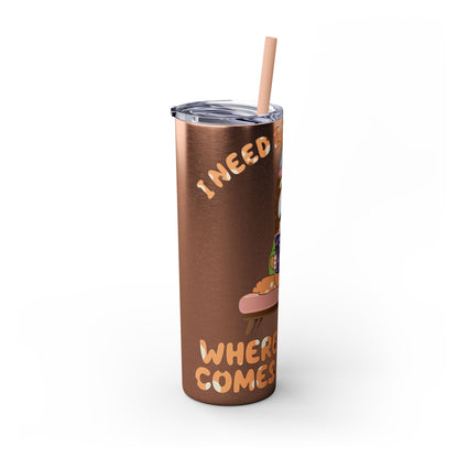 Skinny Tumbler with Straw, 20oz chilli