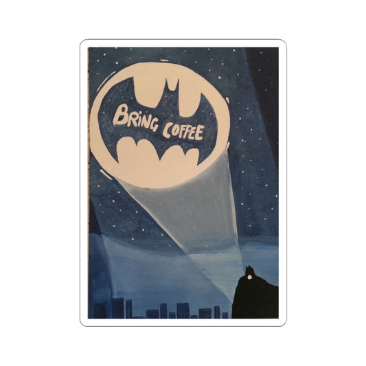 Coffee bat signal sticker