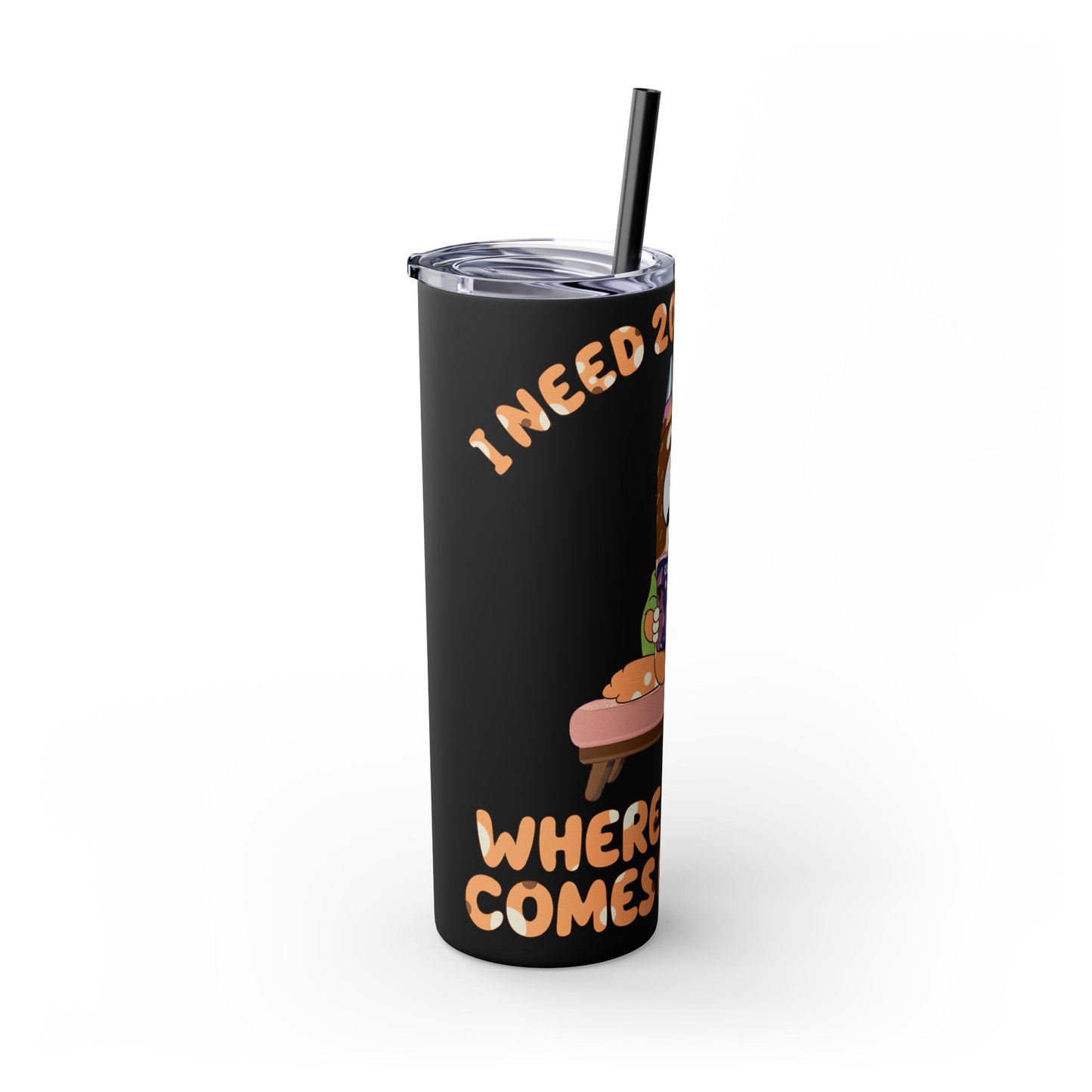 Skinny Tumbler with Straw, 20oz chilli