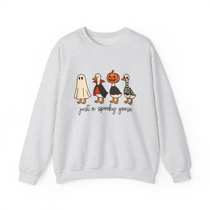Just a Spooky Goose Crewneck Sweatshirt, Halloween Sweatshirt, Fall Fashion, Cozy Unisex Sweater, Cute Halloween Apparel, Fall Gift