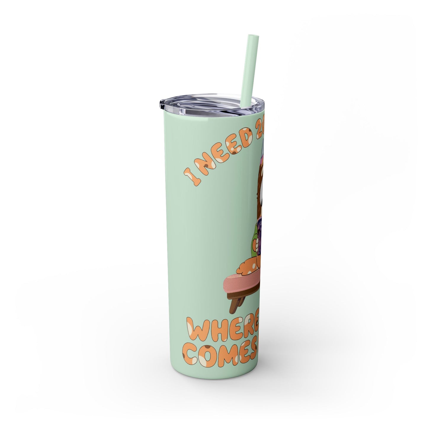 Skinny Tumbler with Straw, 20oz chilli