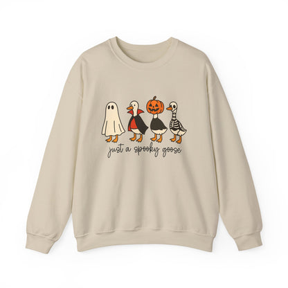 Just a Spooky Goose Crewneck Sweatshirt, Halloween Sweatshirt, Fall Fashion, Cozy Unisex Sweater, Cute Halloween Apparel, Fall Gift