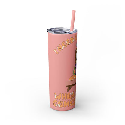 Skinny Tumbler with Straw, 20oz chilli